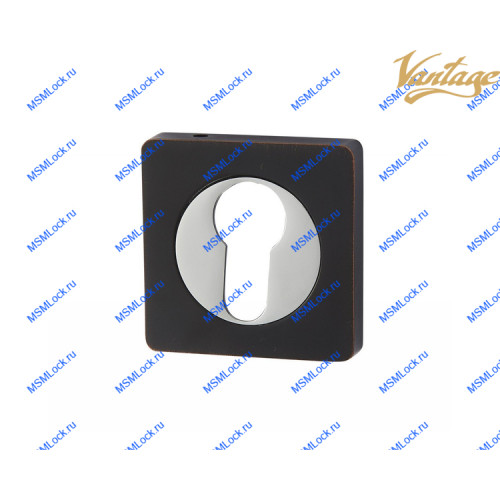 Накладка под цилиндр Vantage ET02BL/CP черный с патиной / хром