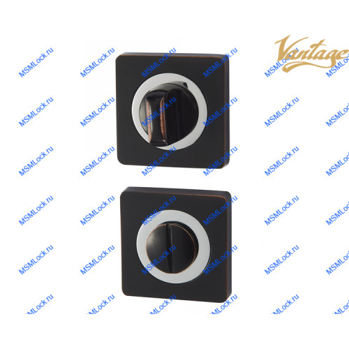 Фиксатор поворотный Vantage BK02BL/CP черный с патиной / хром
