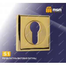Накладка под цилиндр S1 Полированная латунь1 / Матовая латунь1 (PB1/SB1)