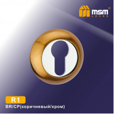 Накладка под цилиндр R1 Коричневый / Хром (BR/CP)