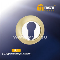 Накладка под цилиндр R1 Матовая латунь / Хром (SB/CP)