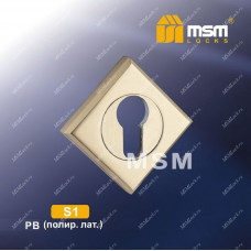 Накладка под цилиндр S1 Полированная латунь (PB)