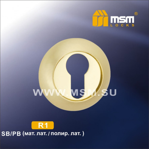 Накладка под цилиндр R1 Матовая латунь / Полированная латунь (SB/PB)