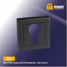 Накладка-фиксатор A1 Черный / полированная латунь (BK/PB)