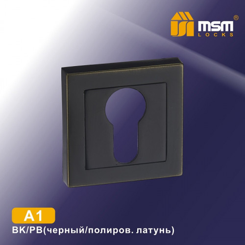 Накладка-фиксатор A1 Черный / полированная латунь (BK/PB)