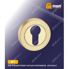 Накладка-фиксатор N1 Матовая латунь / Полированная латунь (SB/PB)