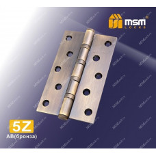 Петля МСМ латунная универсальная 125 мм без колпачка 5Z Бронза (AB)