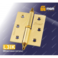 Петля MSM съемная 75 мм с колпачком ЛЕВАЯ L3IK Матовая латунь (SB)