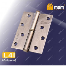 Петля MSM съемная 100 мм без колпачка ЛЕВАЯ L4I Бронза (AB)