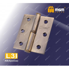 Петля MSM съемная 75 мм без колпачка ЛЕВАЯ L3I Бронза (AB)