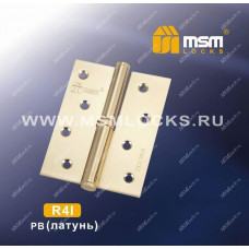 Петля MSM съемная 100 мм без колпачка ПРАВАЯ R4I Полированная латунь (PB)