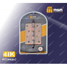 Петля MSM универсальная 100 мм с колпачком (4IK) В блистере Медь (AC)