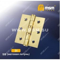 Петля универсальная 75 мм без колпачка MSM 3I Матовая латунь (SB)