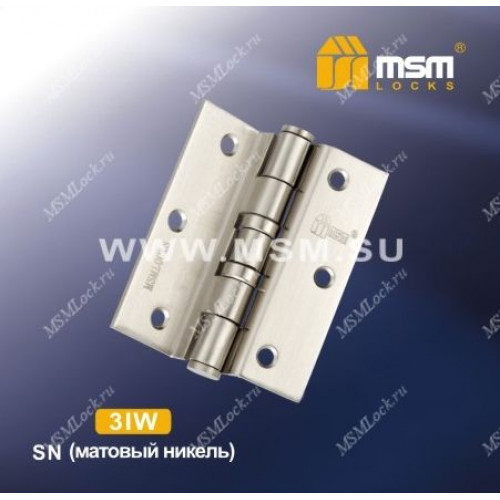 Петля MSM универсальная 88 мм без колпачка (4IW) для полунакладных дверей Матовый никель (SN)
