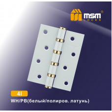 Петля универсальная 100 мм без колпачка 4I Белый / Полированная латунь