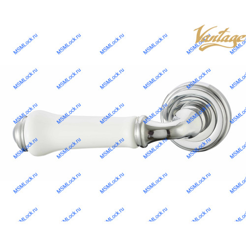 V31CP/HR Ручка Vantage полированный хром / белая керамика