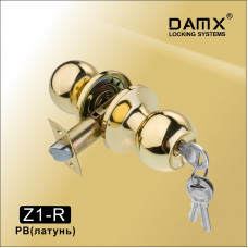 Ручка защелка (шариковая) DAMX Z1 Полированная латунь (PB) Входная (R)