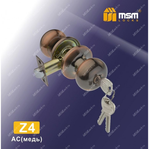 Ручка MSM защелка (шариковая) Z4 Медь (AC) Входная (R)