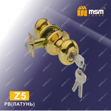 Ручка MSM защелка (шариковая) Z5 Полированная латунь (PB) Входная (R)