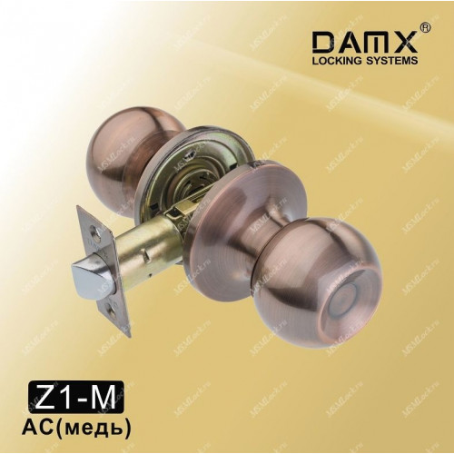 Ручка MSM защелка (шариковая) DAMX Z1 Медь (AC) Межкомнатная (M)