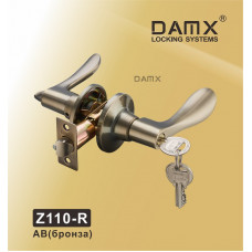 Ручка DAMX защелка (фалевая) Z110 Бронза (AB) Входная (R)