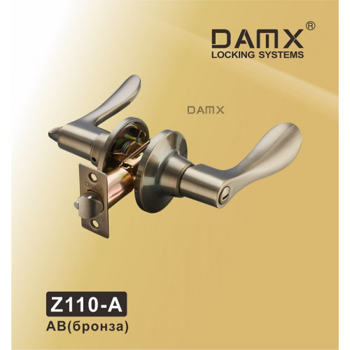 Ручка DAMX защелка (фалевая) Z110 Бронза (AB) Сантехническая (A)