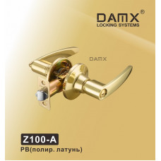 Ручка защелка (шариковая) DAMX Z100 Полированная латунь (PB) Сантехническая (A)