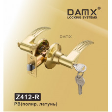Ручка DAMX защелка (фалевая) Z412 Полированная латунь (PB) Входная (R)