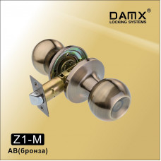 Ручка защелка (шариковая) DAMX Z1 Бронза (AB) Межкомнатная (M)