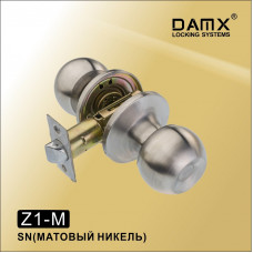Ручка защелка (шариковая) DAMX Z1 Матовый никель (SN) Межкомнатная (M)