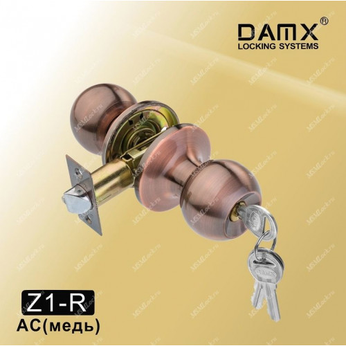 Ручка MSM защелка (шариковая) DAMX Z1 Медь (AC) Входная (R)