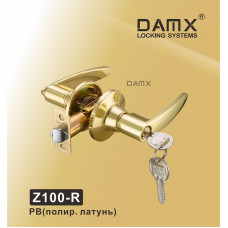 Ручка защелка (шариковая) DAMX Z100 Полированная латунь (PB) Входная (R)