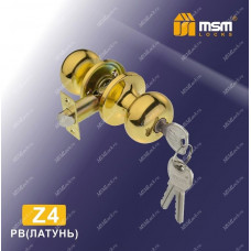 Ручка MSM защелка (шариковая) Z4 Полированная латунь (PB) Входная (R)