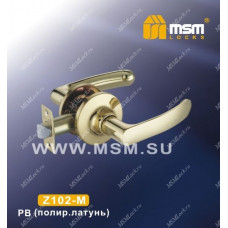 Ручка MSM защелка (фалевая) Z102 Полированная латунь (PB) Межкомнатная (M)