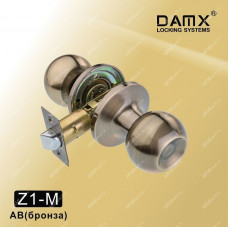 Ручка MSM защелка (шариковая) DAMX Z1 Бронза (AB) Межкомнатная (M)