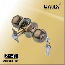 Ручка защелка (шариковая) DAMX Z1 Бронза (AB) Входная (R)
