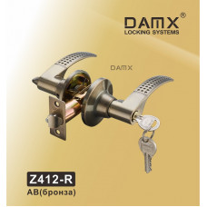 Ручка DAMX защелка (фалевая) Z412 Бронза (AB) Входная (R)