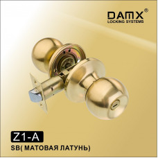 Ручка защелка (шариковая) DAMX Z1 Матовая латунь (SB) Сантехническая (A)