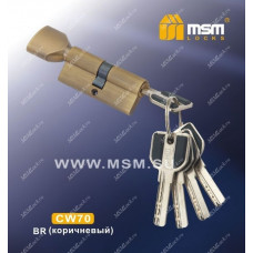 Цилиндровый механизм MSM CW70 мм Коричневый (BR), латунь Перфорированный ключ-вертушка