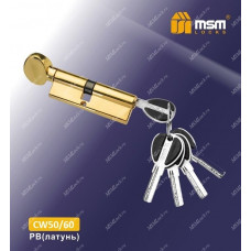 Цилиндровый механизм MSM CW50/60 мм Полированная латунь (PB), латунь Перфорированный ключ-вертушка
