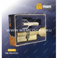 Цилиндровый механизм MSM CW80 мм Бронза (AB), латунь Перфорированный ключ-вертушка