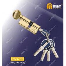 Цилиндровый механизм MSM CW37/31 мм Полированная латунь (PB), латунь Перфорированный ключ-вертушка