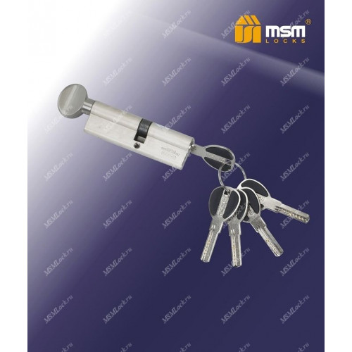 Цилиндровый механизм MSM CW50/40 мм Матовый никель (SN), латунь Перфорированный ключ-вертушка