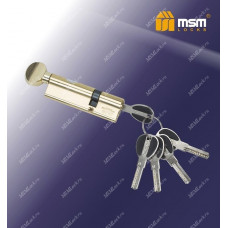 Цилиндровый механизм MSM CW65/35 мм Полированная латунь (PB), латунь Перфорированный ключ-вертушка