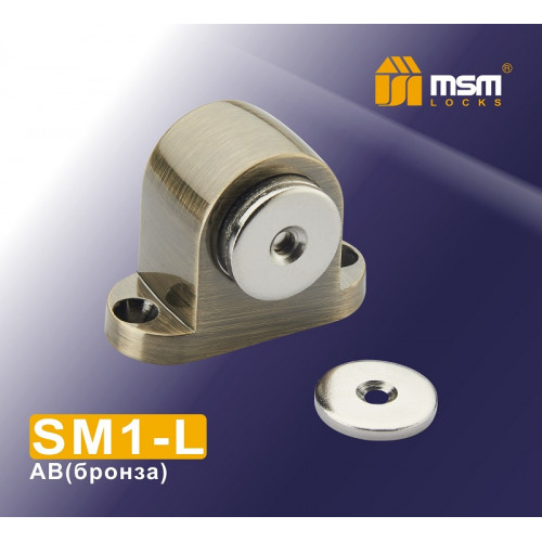 Напольный магнитный стопор SM1-L бронза