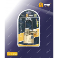 Навесной замок MSM TB1-L в блистере размер 50