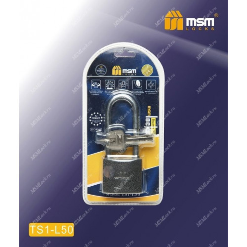 Навесной замок MSM TS1-L в Блистере размер 50