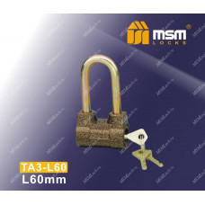 Навесной замок MSM TA3-L60 в Блистере размер 60