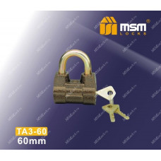 Навесной замок MSM TA3-60 в Блистере размер 60