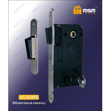 Дверной замок MSM С ключом ML90MK Матовый никель (SN)